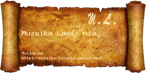 Muzsika Lavínia névjegykártya